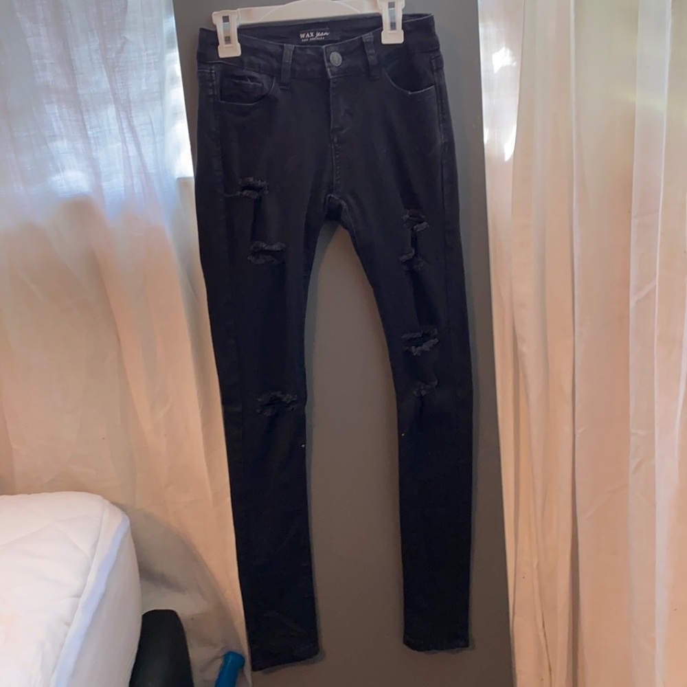 Fashion Nova Black ripped jeans